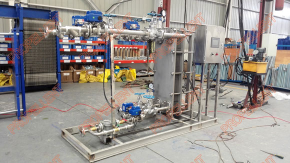 Stainless steel plate heat exchanger unit for edible oil is done.