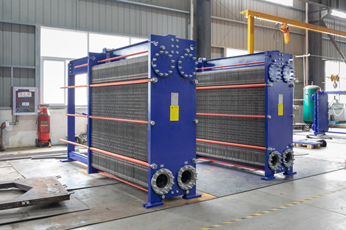 Marine lubricating oil cooling plate heat exchanger